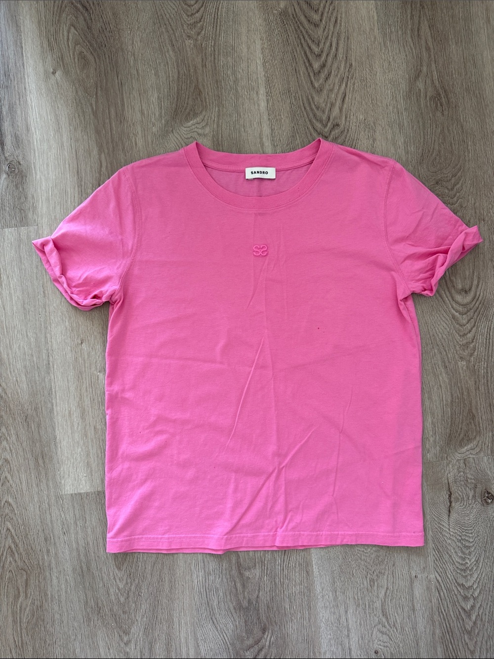 Sandro Women Bright Pink Short Sleeve Tee